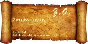 Zatyko Ozmin névjegykártya